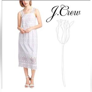 J.Crew Tiered Eyelet Cotton Midi Dress